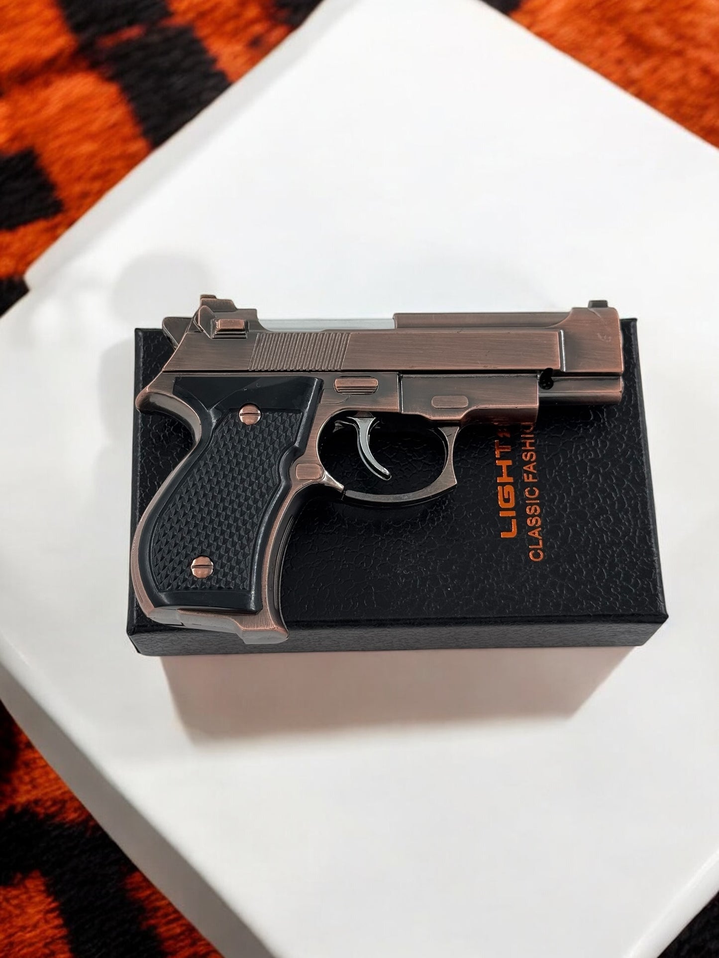 Mini Beretta Model Renkli Alevli Gazlı Çakmak