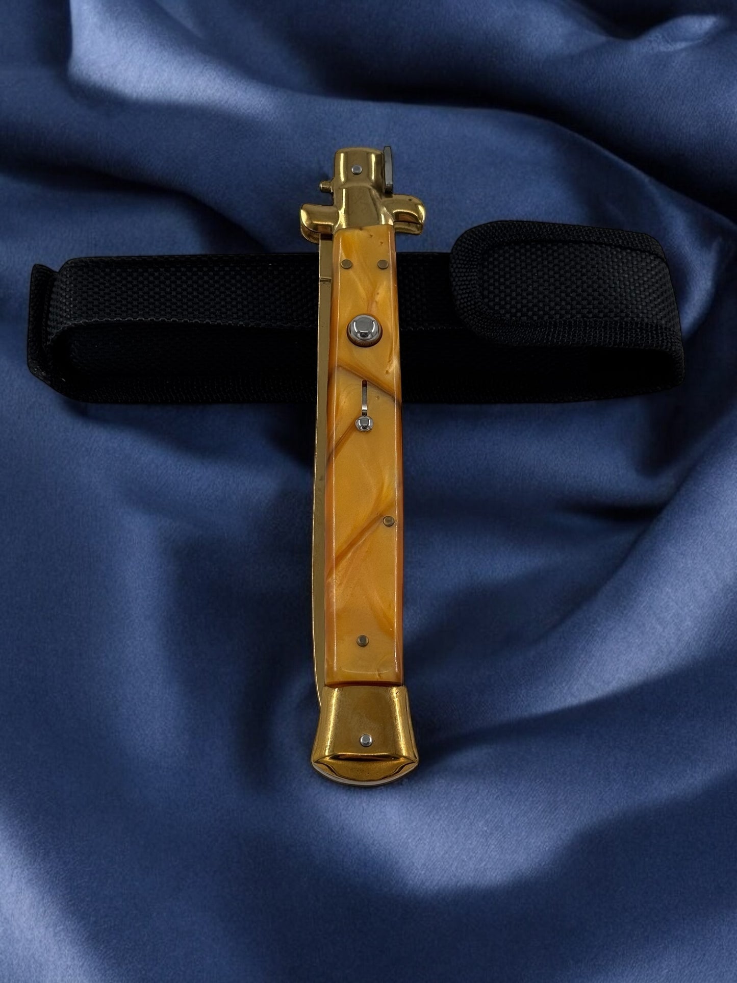 Orjinal AKC İtalyan Sustalı 33 cm Çakı Kahve - Gold 2211