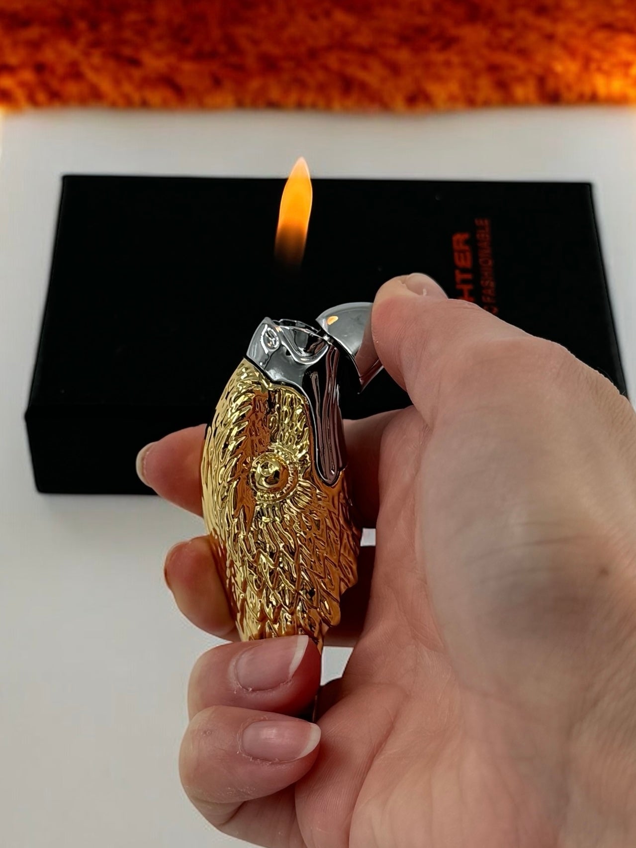 Şahin Başı Metal Gazlı Çakmak 0096