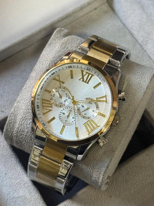 Kişiye Özel Kordonu İsim Yazılır Çelik Saat Altın-Gümüş Beyaz