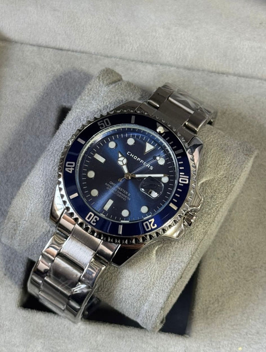 Kişiye Özel Kordonu İsim Yazılır Saat Mavi Gümüş