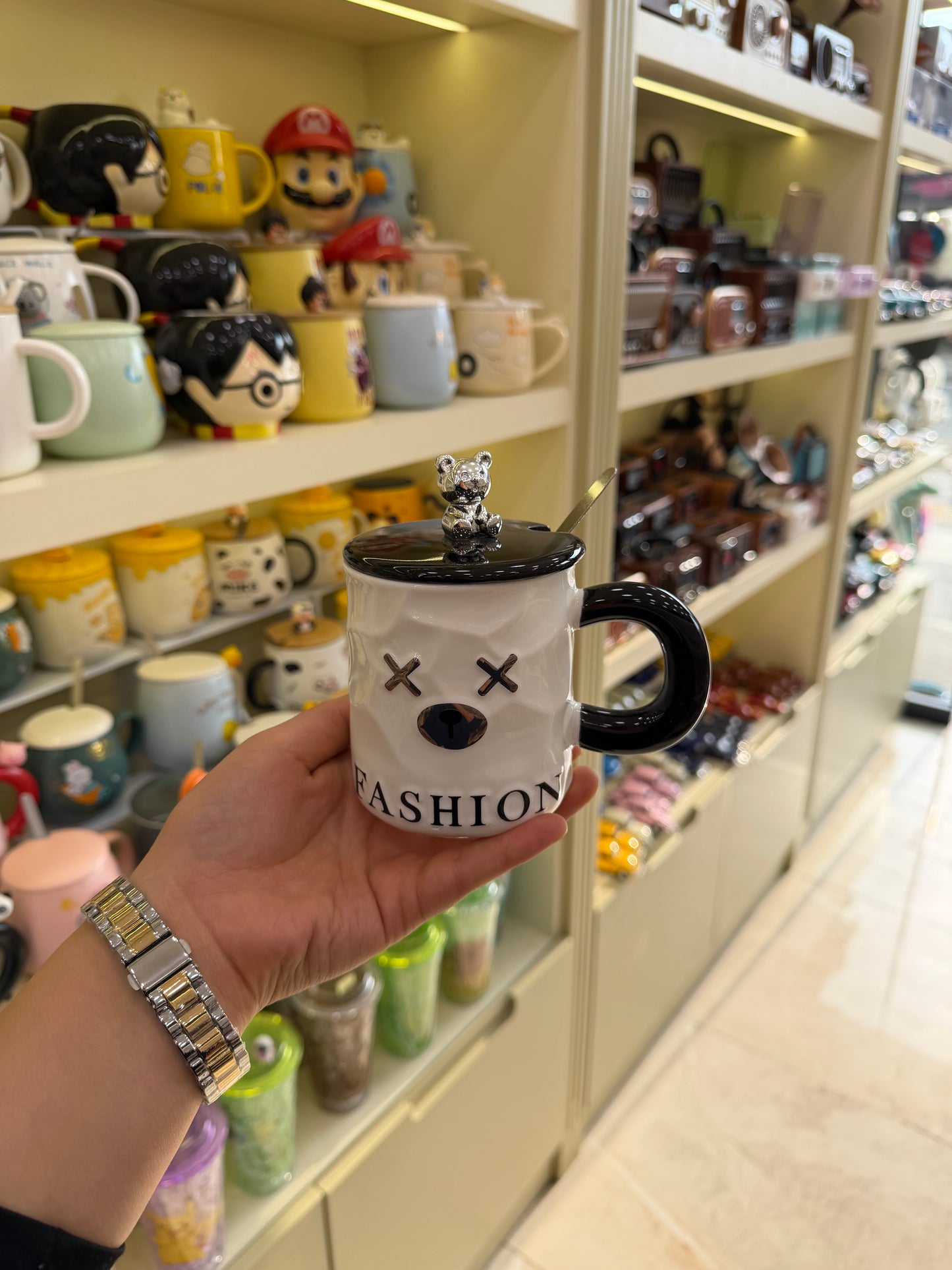 X Fashion Cool Ayı Figürlü Kapaklı Kupa Bardak