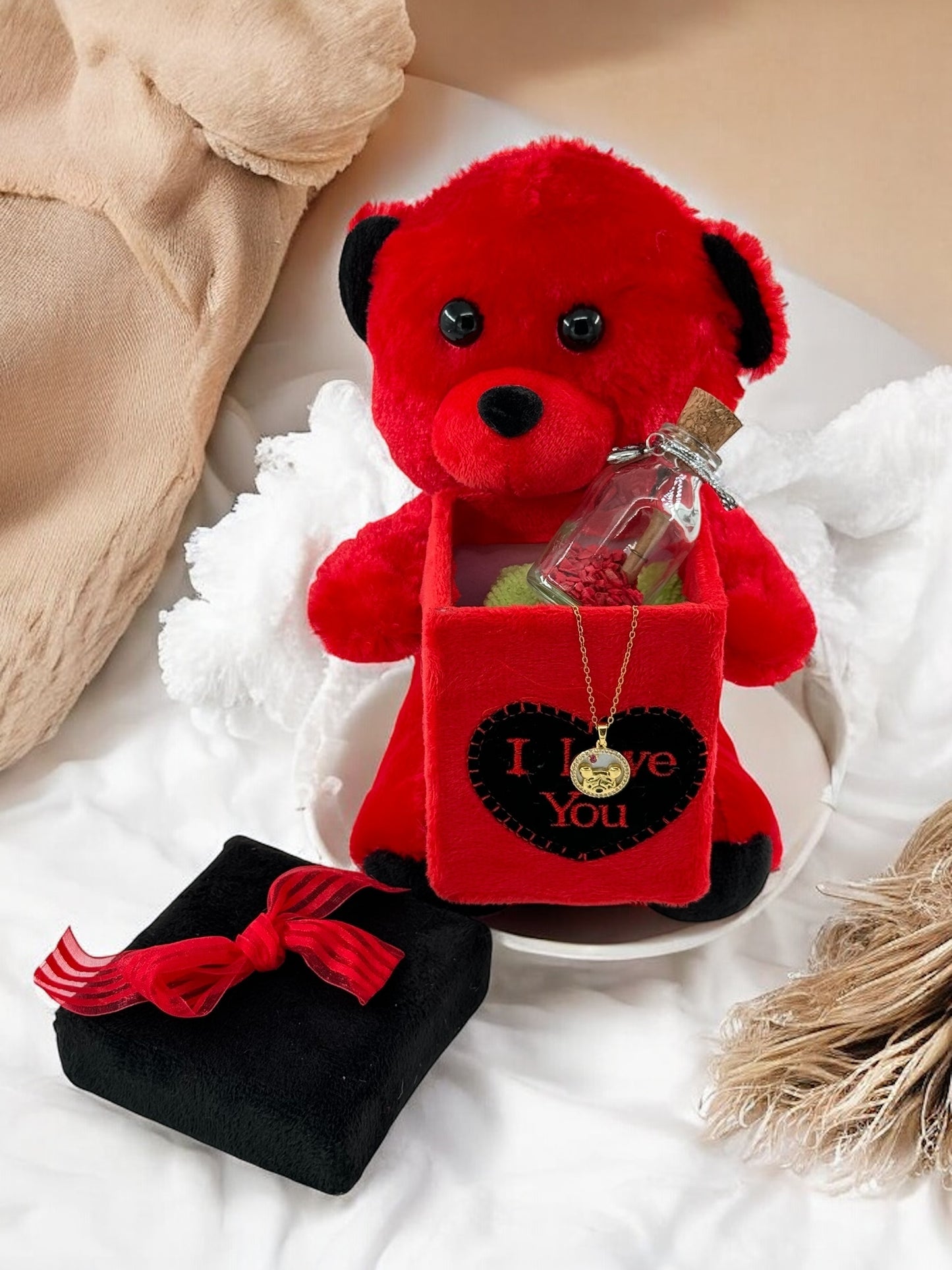 Doldurulabilir Kutulu Peluş Aşk Ayıcığı Kare 187-20