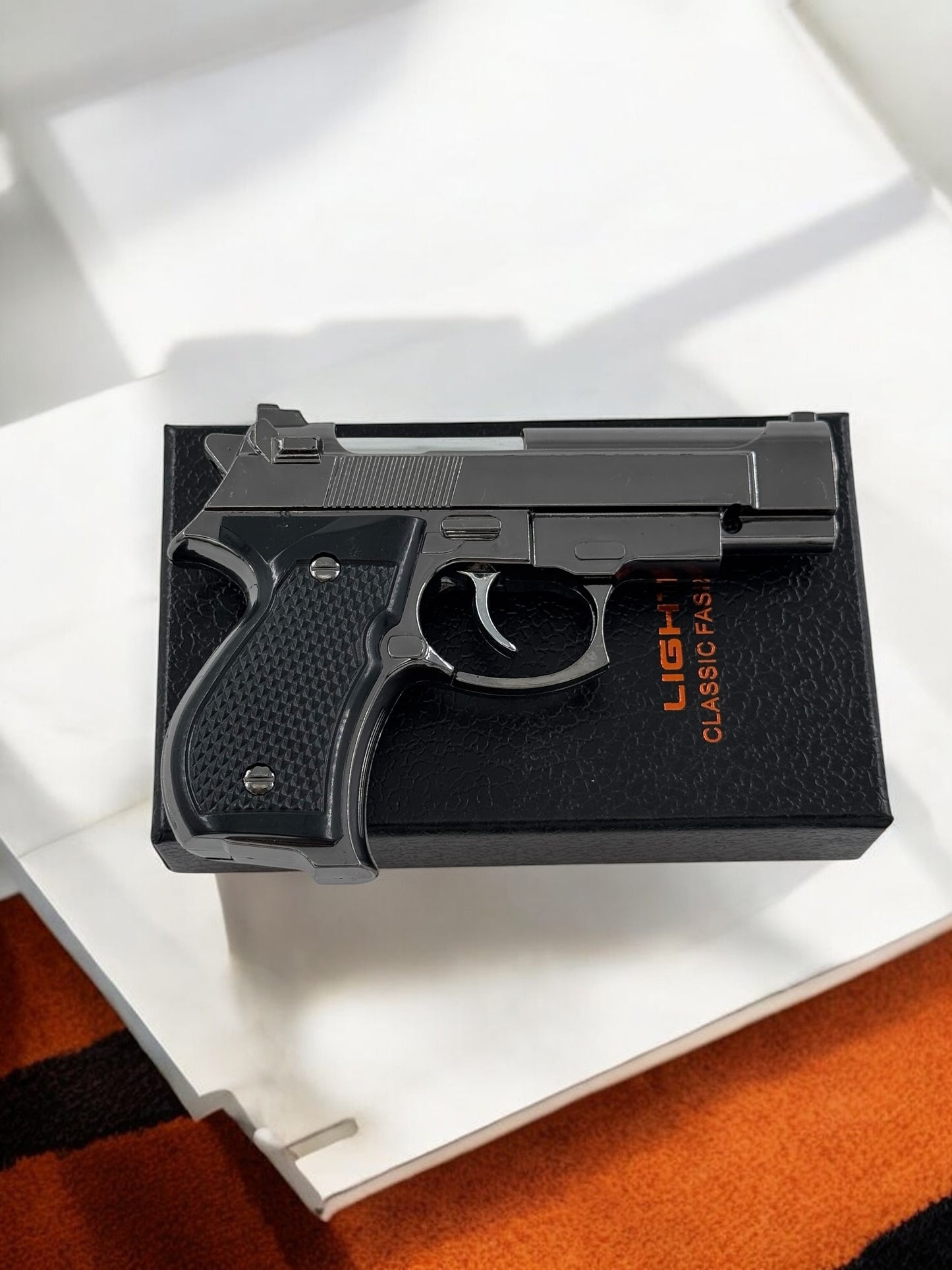 Mini Beretta Model Renkli Alevli Gazlı Çakmak