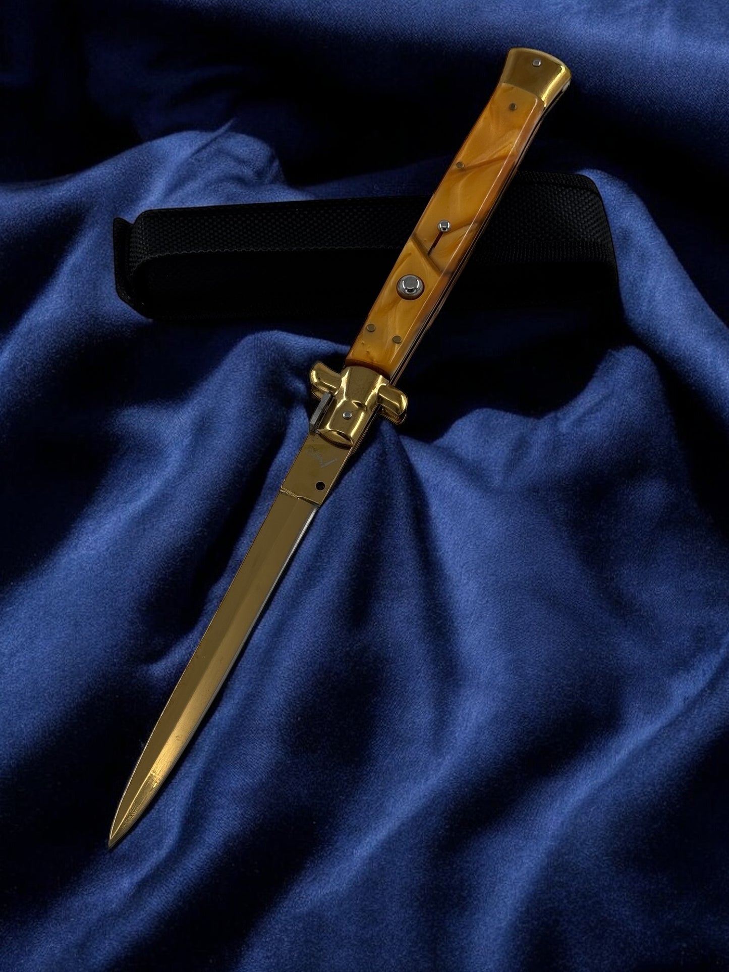 Orjinal AKC İtalyan Sustalı 33 cm Çakı Kahve - Gold 2211