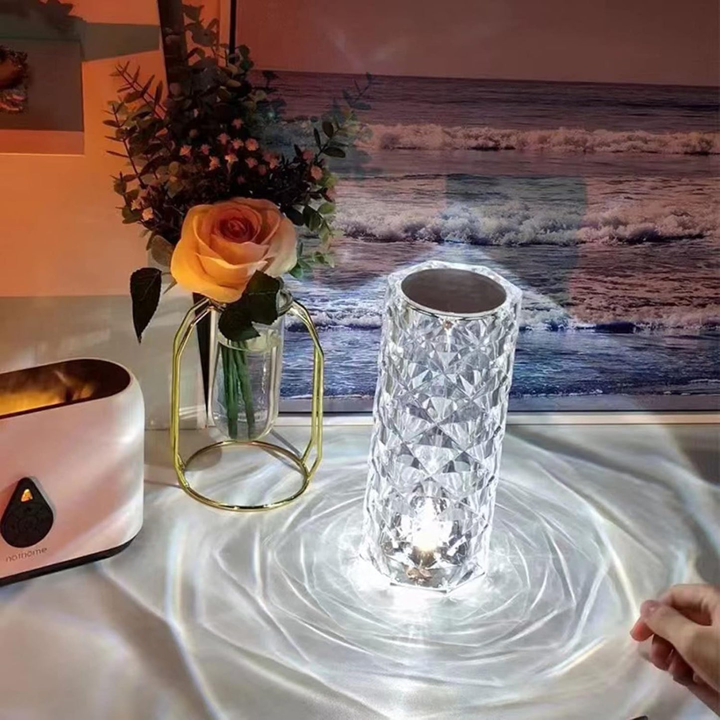 Silindir Model Şarjlı Kristal Akrilik Lamba 6742