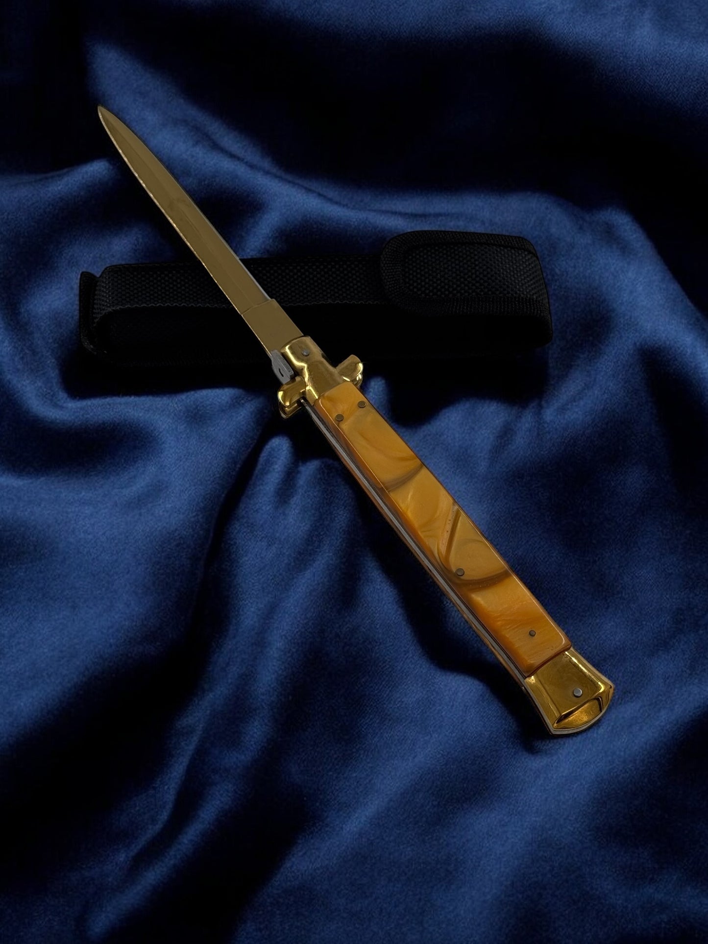Orjinal AKC İtalyan Sustalı 33 cm Çakı Kahve - Gold 2211
