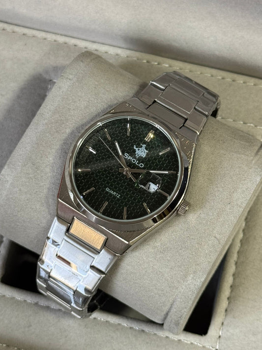 Kişiye Özel Kordonu İsim Yazılır Saat Gümüş Yeşil