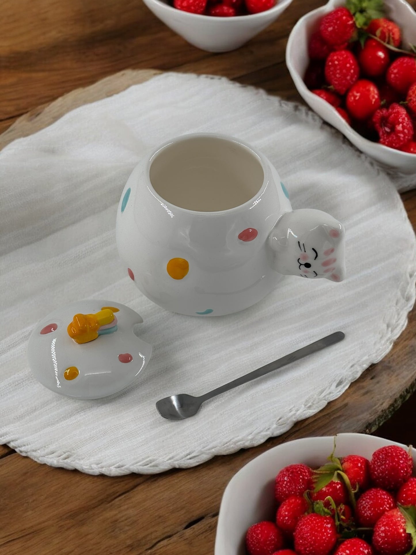 Kedi Kulplu Porselen Kupa 05 - 18