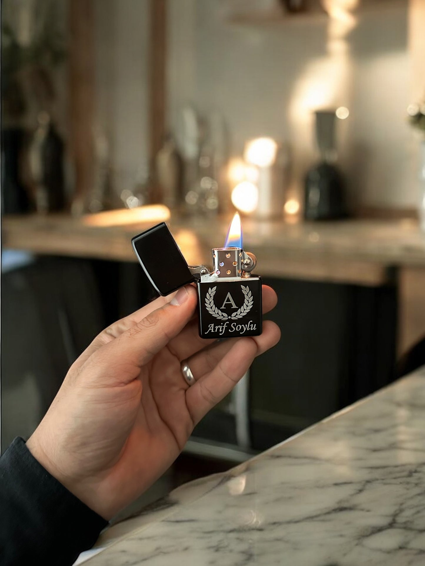 Lux Deri Kordon Erkek Çakmaklı Saat Kombini 7634