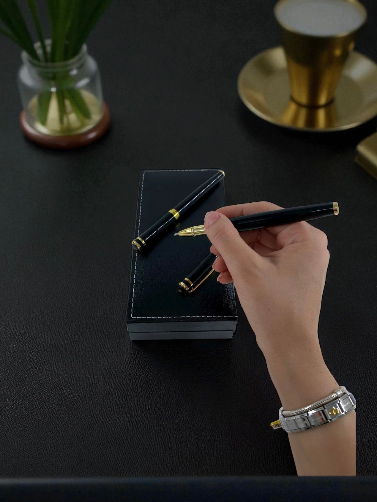 Premium 2'li Kalem Seti Siyah & Gold