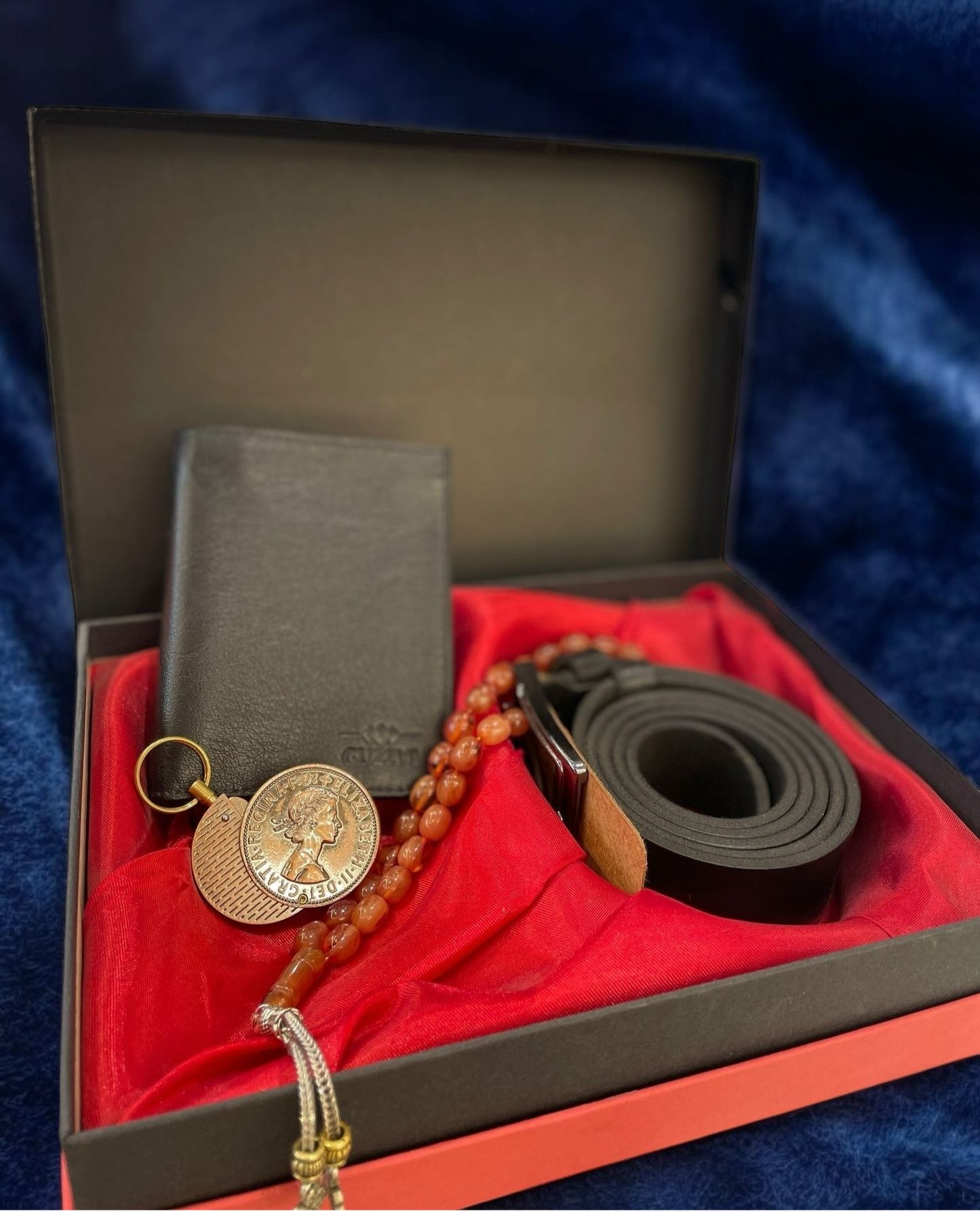 Lüx Kutulu Kemer Cüzdan Çakmak Seti