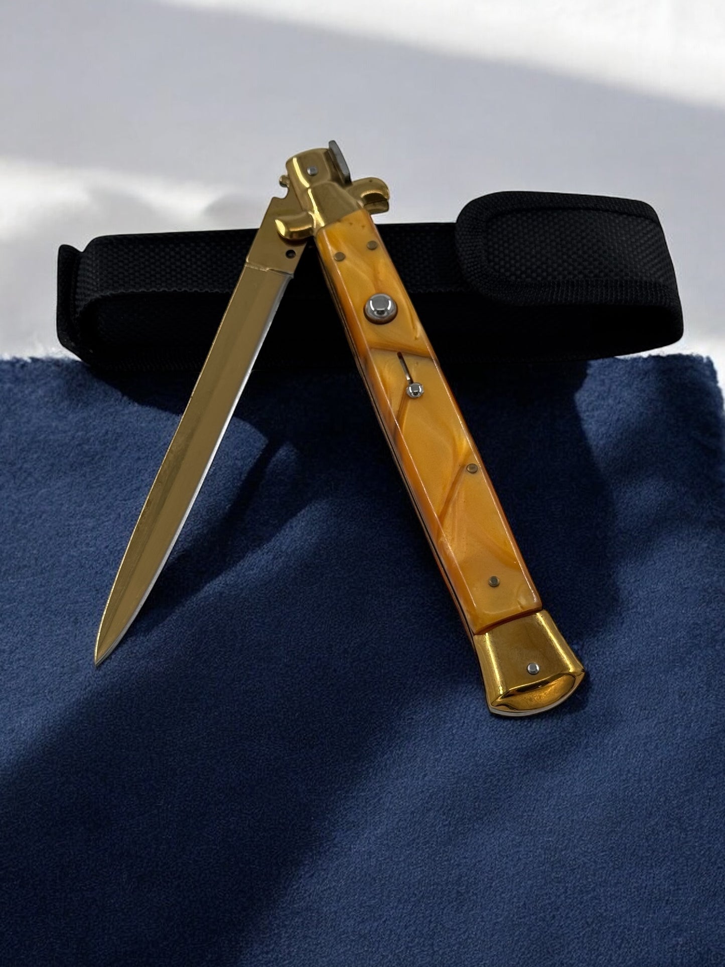 Orjinal AKC İtalyan Sustalı 33 cm Çakı Kahve - Gold 2211