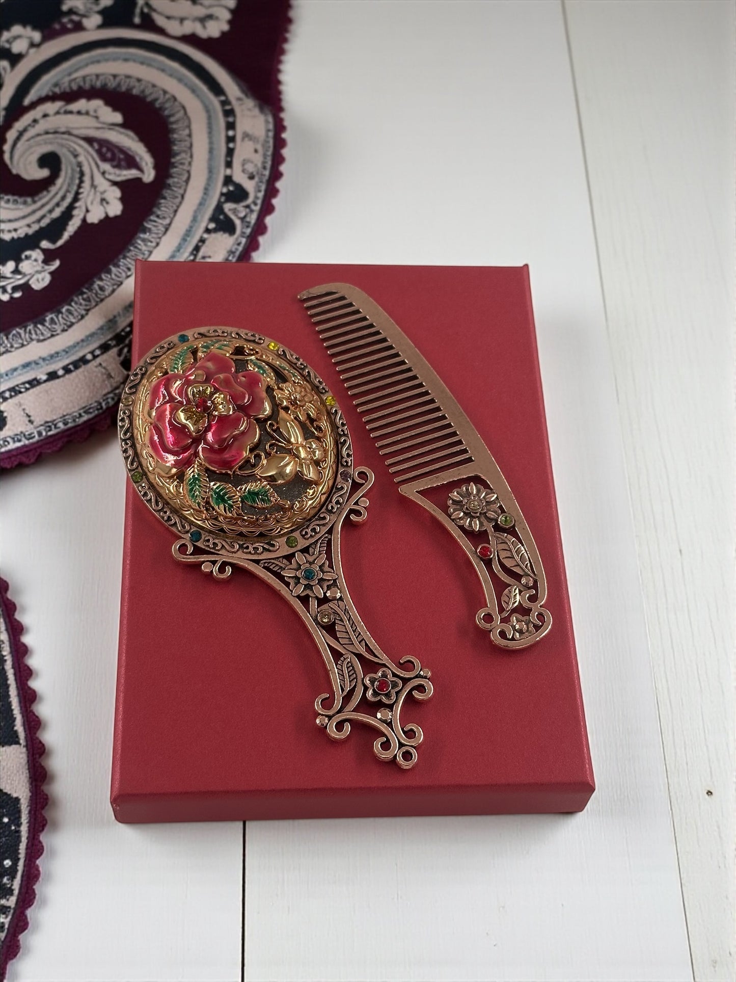 Vintage Taraklı Ayna Seti