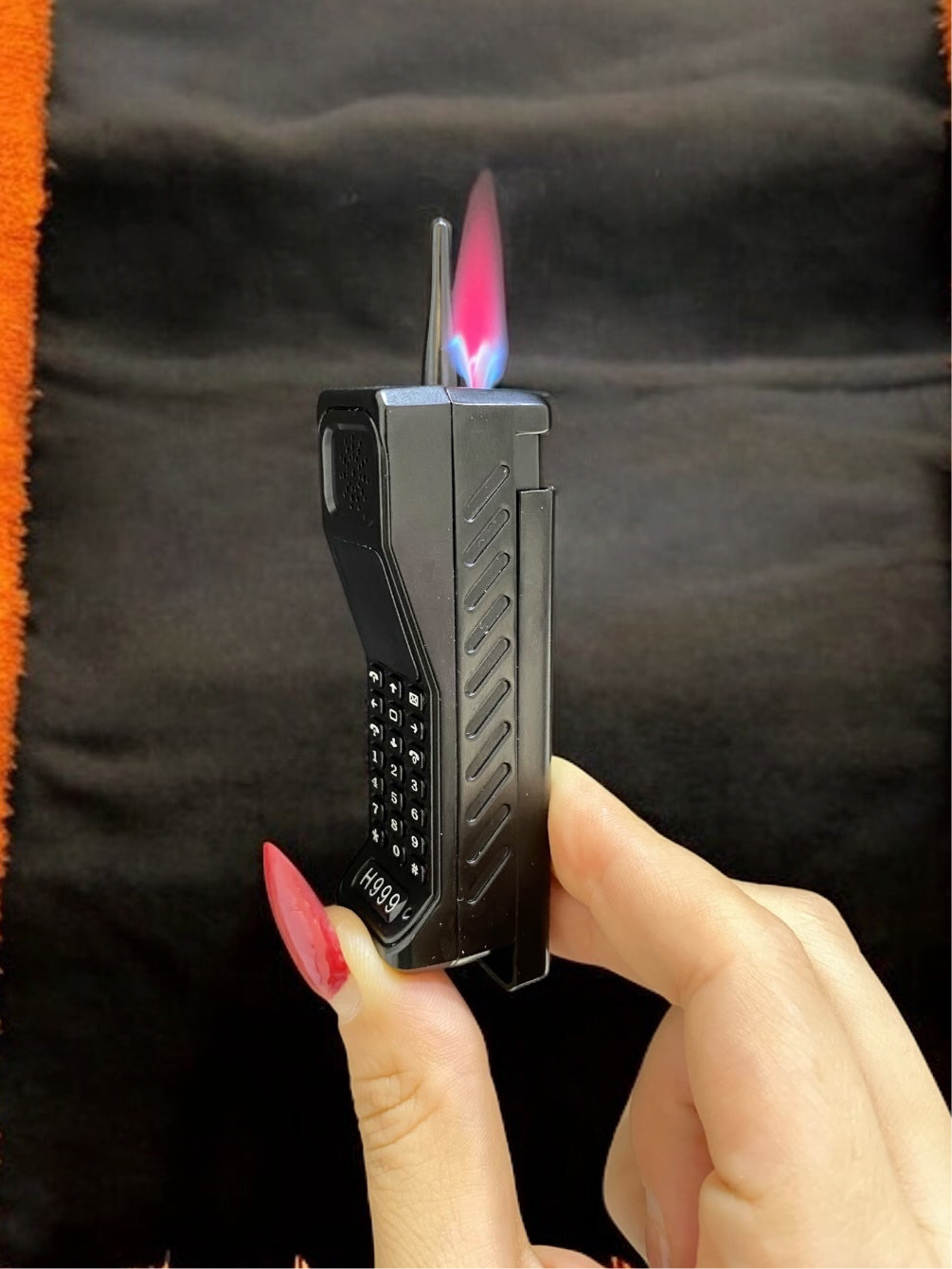 Telefon Şeklinde Pembe alevli Pürmüzlü Çakmak