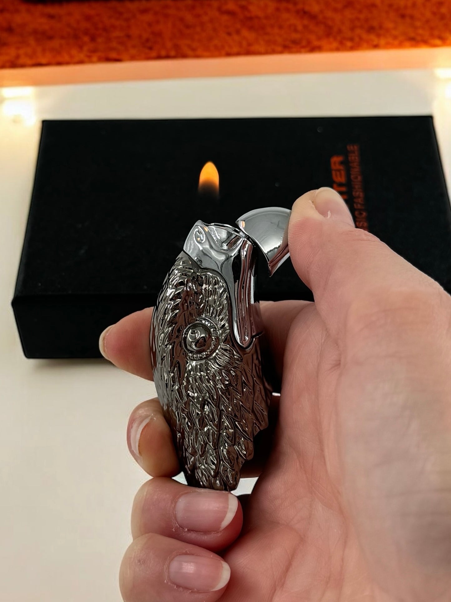 Şahin Başı Metal Gazlı Çakmak 0096