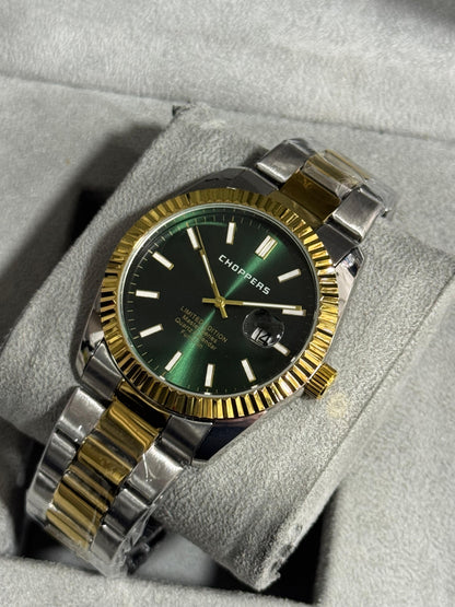 Kişiye Özel Kordonu İsim Yazılır Saat Yeşil Gümüş-Altın