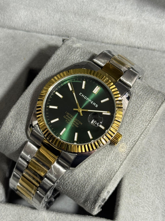 Kişiye Özel Kordonu İsim Yazılır Saat Yeşil Gümüş-Altın