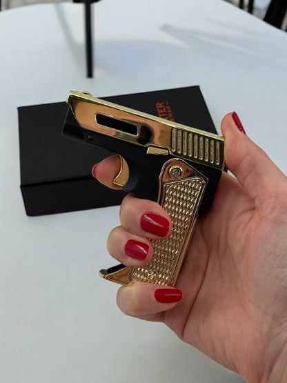 Hem Şarjlı Hem Gazlı Katlanır Tabanca Şeklinde Çakmak 5331