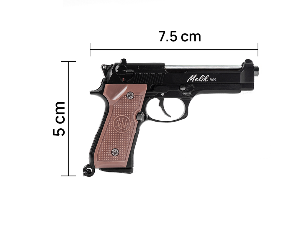 Beretta 9×19 Tabanca Gerçekçi Sökülebilir ve Kurulabilir Metal Anahtarlık