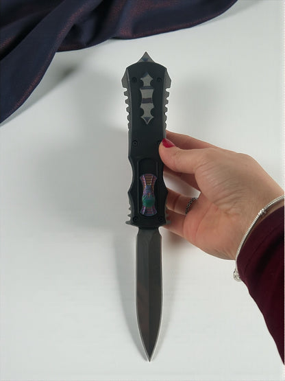 Kemere Takmalı Renkli İçten Çıkmalı Çakı Siyah