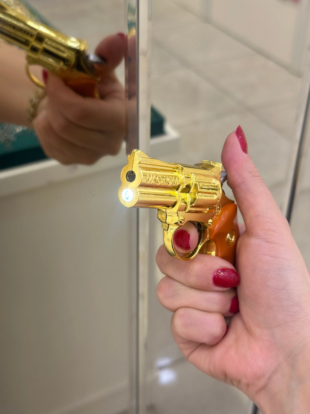 Revolver Model Metal Tabanca Çakmak