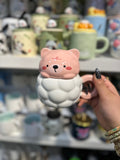 Kabartmalı Kedi Porselen Kupa