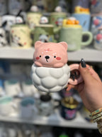 Kabartmalı Kedi Porselen Kupa