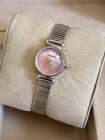 Kişiye Özel Kordonuna İsim Yazılır Kadın Saat Pembe Gümüş