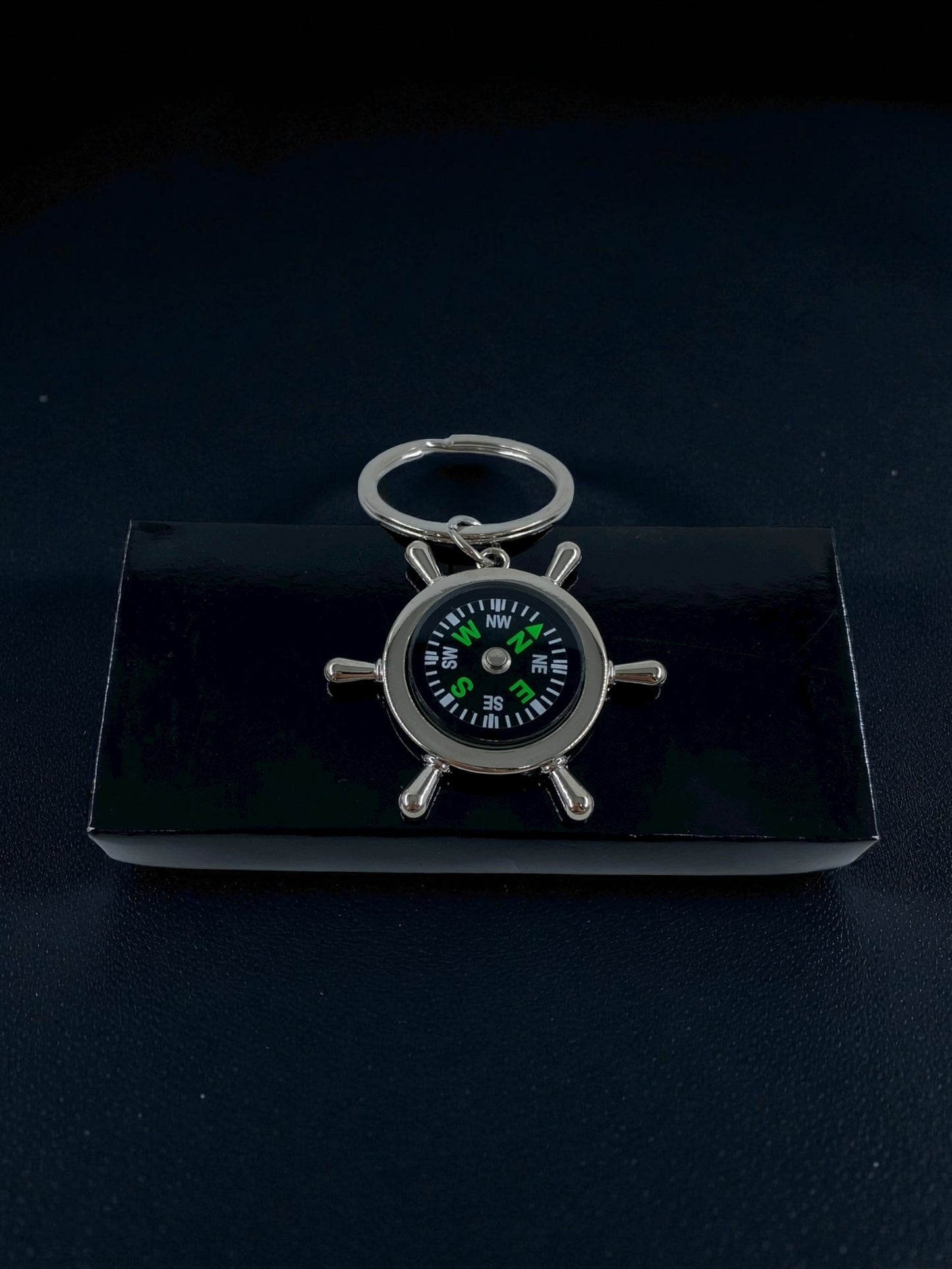 Metal Gemi Dümeni Şeklinde Pusula Anahtarlık