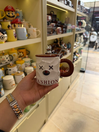 X Fashion Cool Ayı Figürlü Kapaklı Kupa Bardak