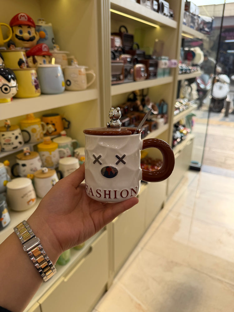 X Fashion Cool Ayı Figürlü Kapaklı Kupa Bardak