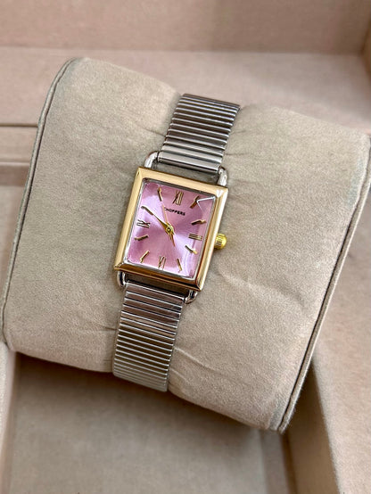 Kişiye Özel Kordonuna İsim Yazılır Kadın Saat Pembe Gümüş