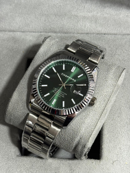 Kişiye Özel Kordonu İsim Yazılır Saat Yeşil Gümüş