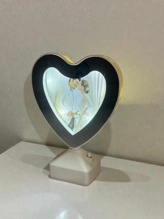 Küçük Boy Kalpli Sihirli Ayna Fotoğraf Çerçevesi Dekoratif Masa Aynası