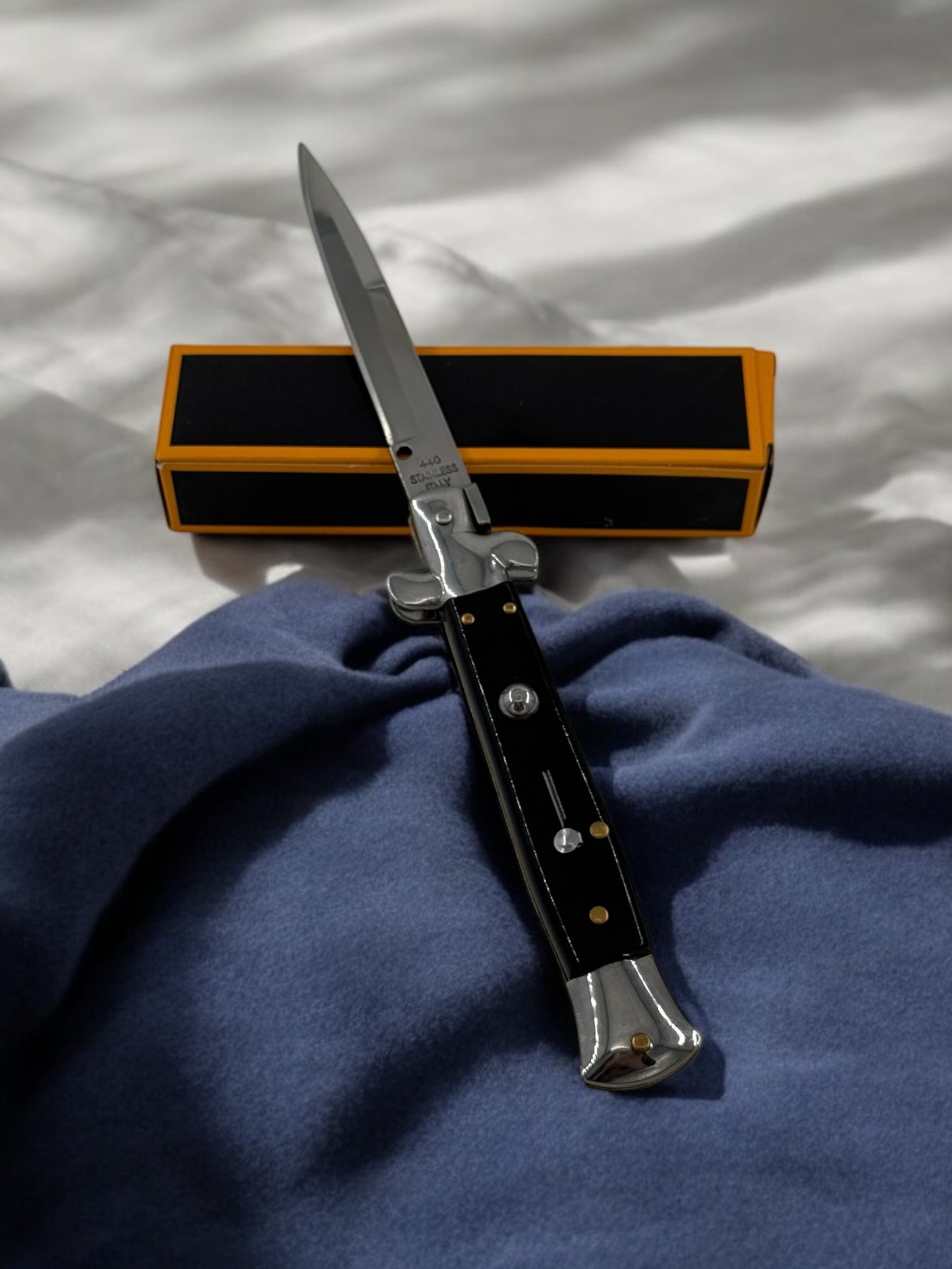 İtalyan Sustalı Otomatik Çakı Siyah 3400