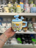 Kabartmalı Stitch Porselen Kupa