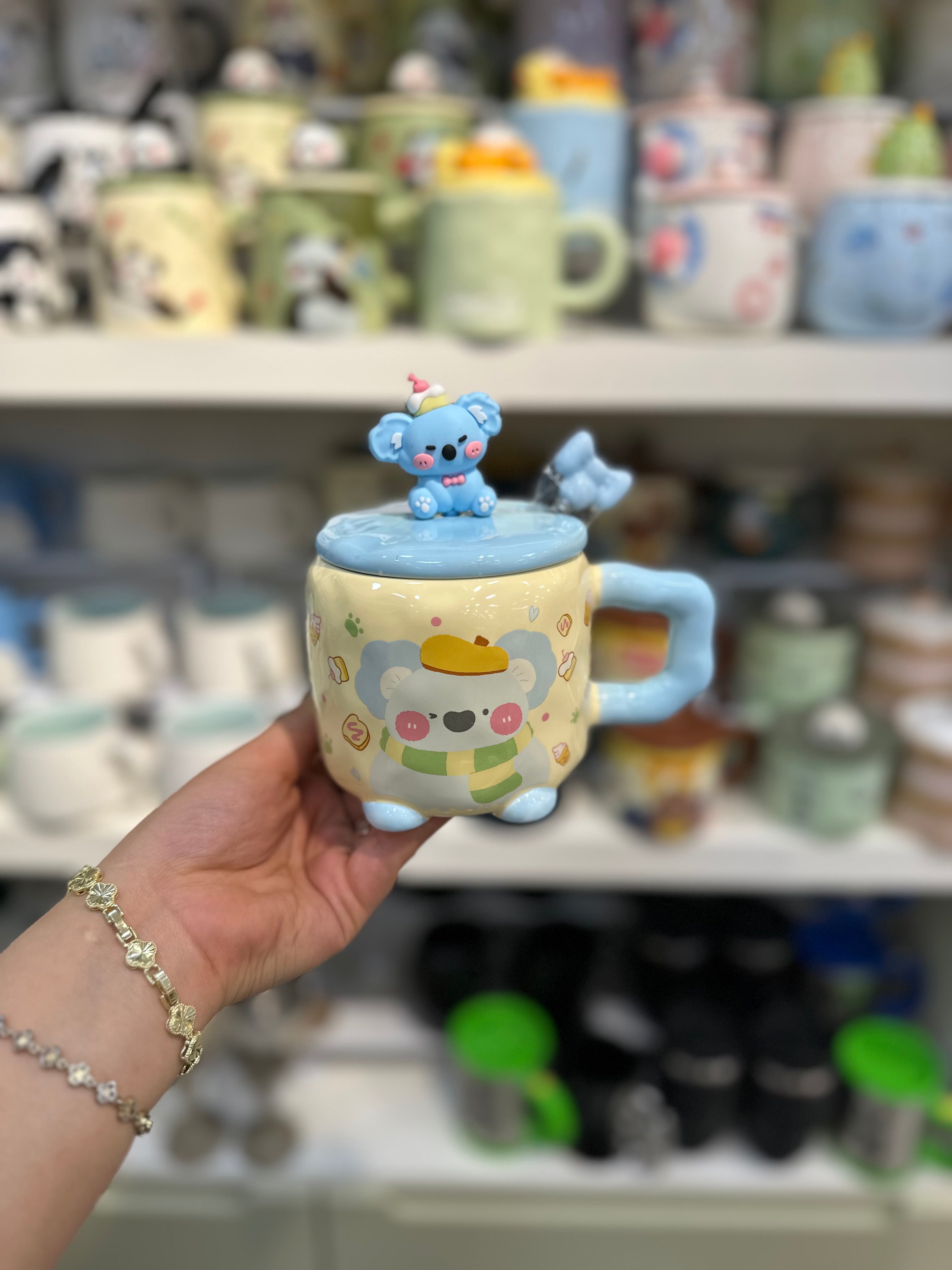 Kabartmalı Stitch Porselen Kupa