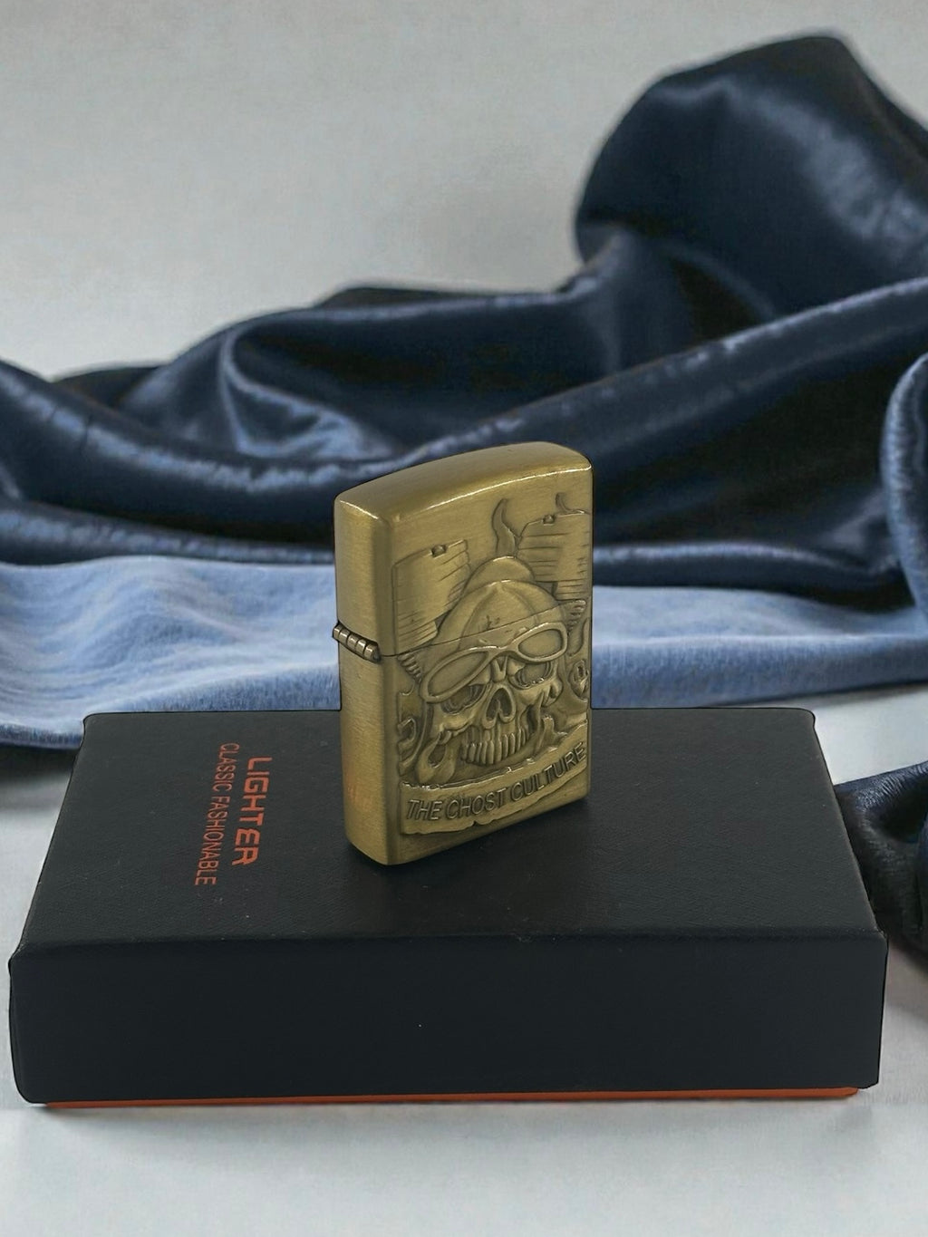 Kurukafa Figürlü Taşlı Zippo Model Lüks Çakmak