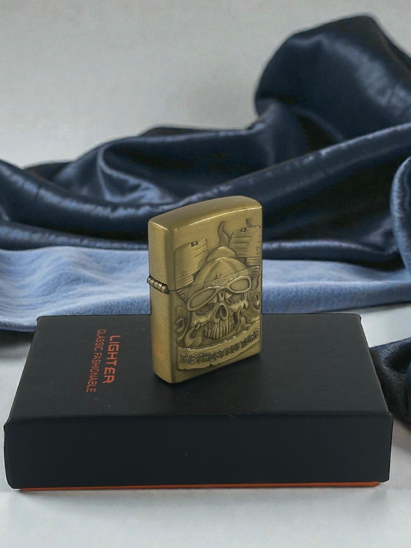 Kurukafa Figürlü Taşlı Zippo Model Lüks Çakmak
