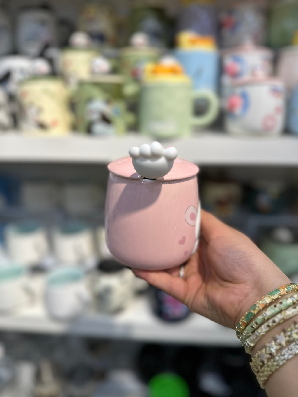 Pati Kaşıklı porselen kupa Pembe