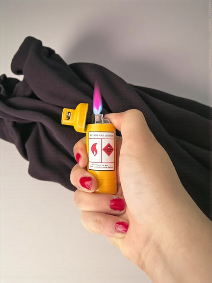 Tüp Şeklinde Renkli Alevli Pürmüzlü Çakmak