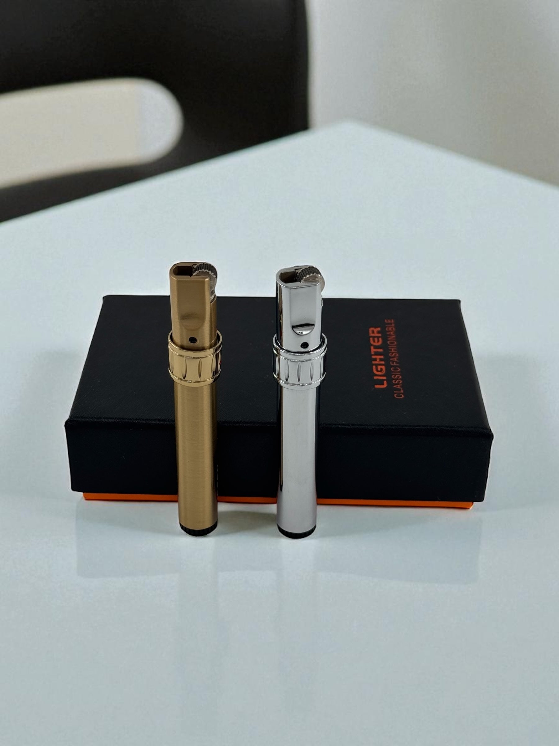 Orjinal Jobon Çelik Tanklı Lüx Kutulu Çevirmeli Taşlı Metal Çakmak 7661