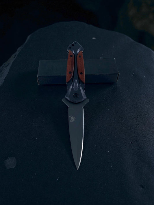 Ceviz Detaylı Metal Gövde Taktik Katlanır Hançer Model Çakı