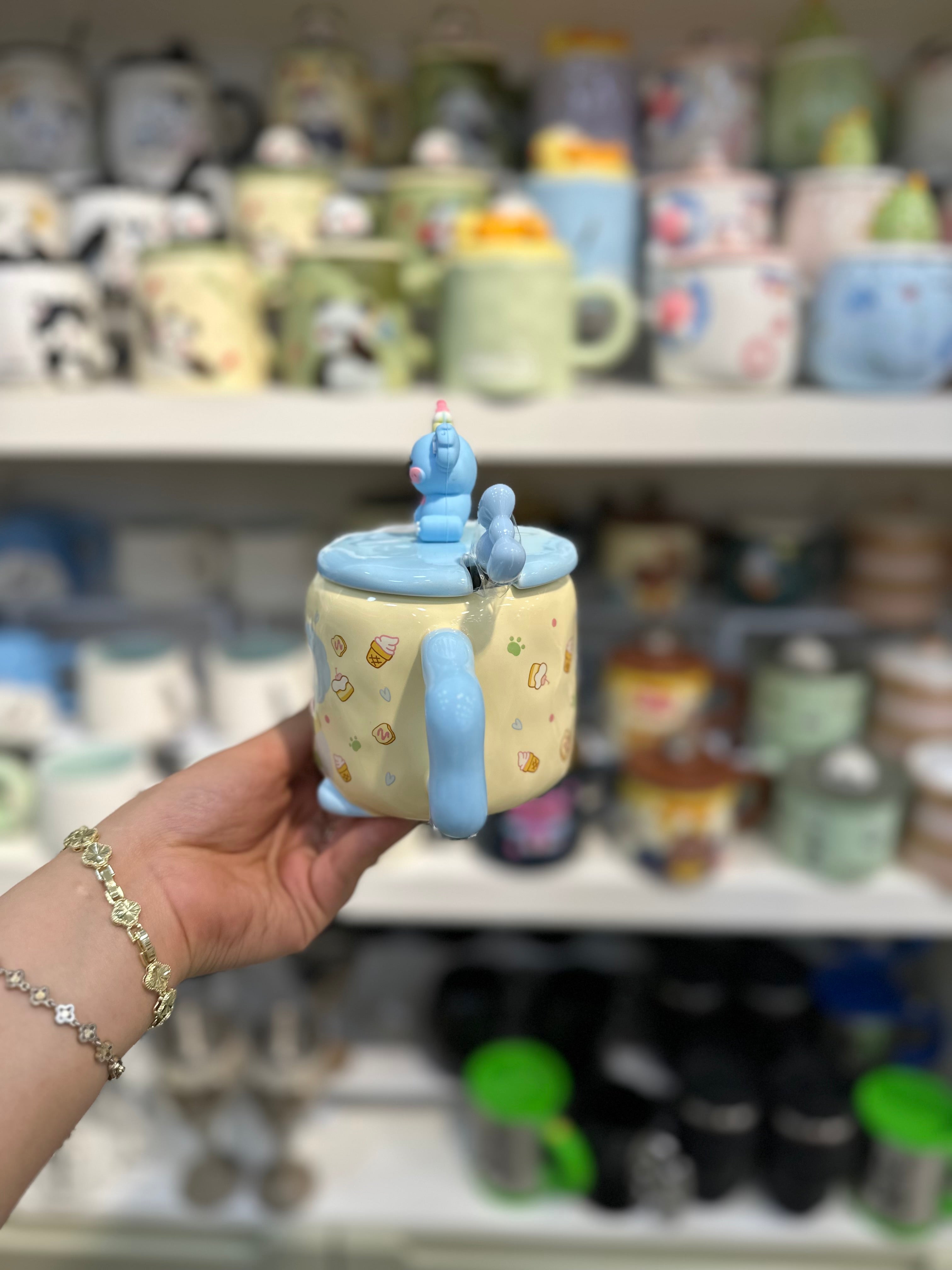 Kabartmalı Stitch Porselen Kupa