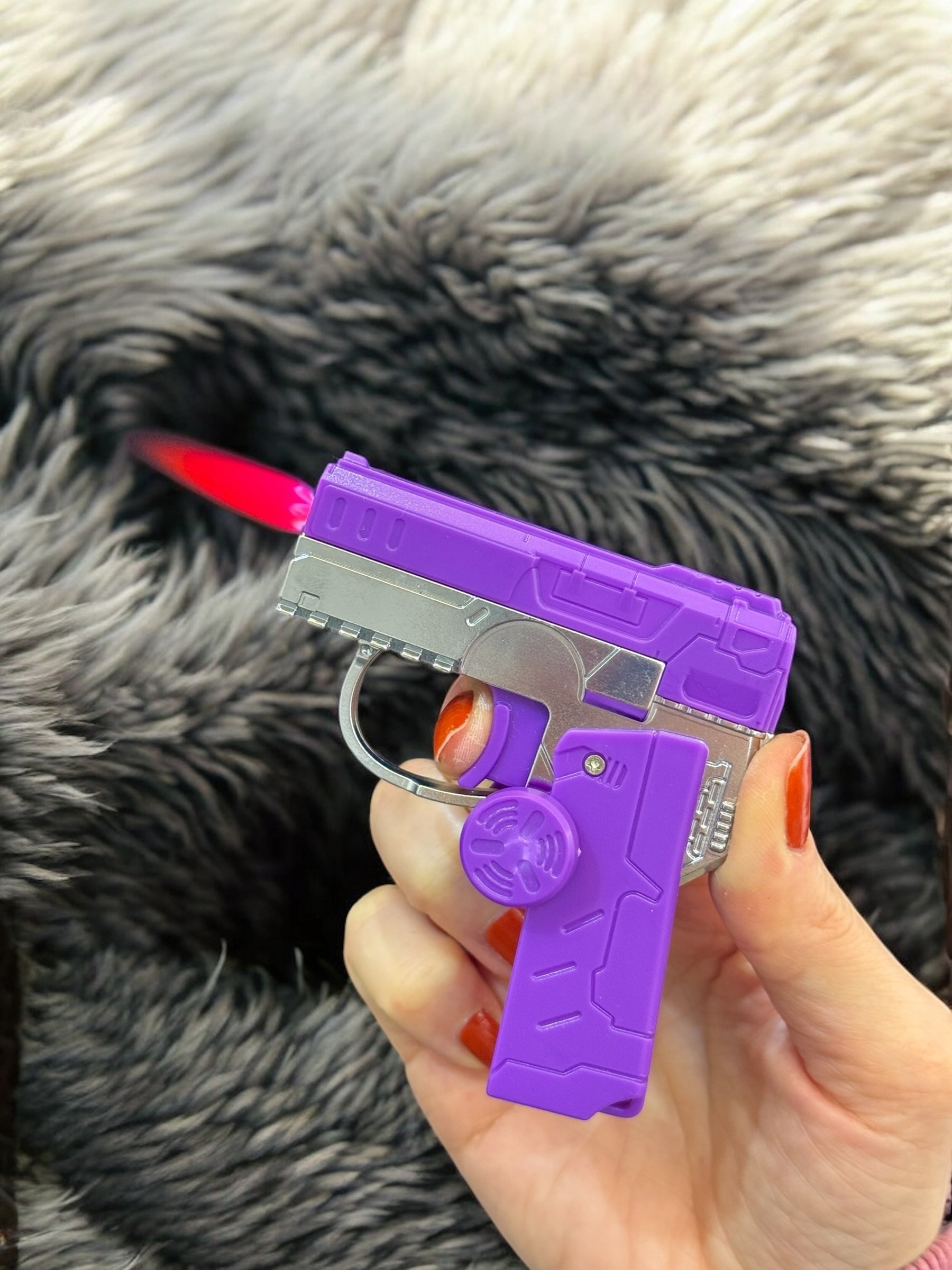 Stres Çarkı Renkli Alevli Tabanca Çakmak 6282