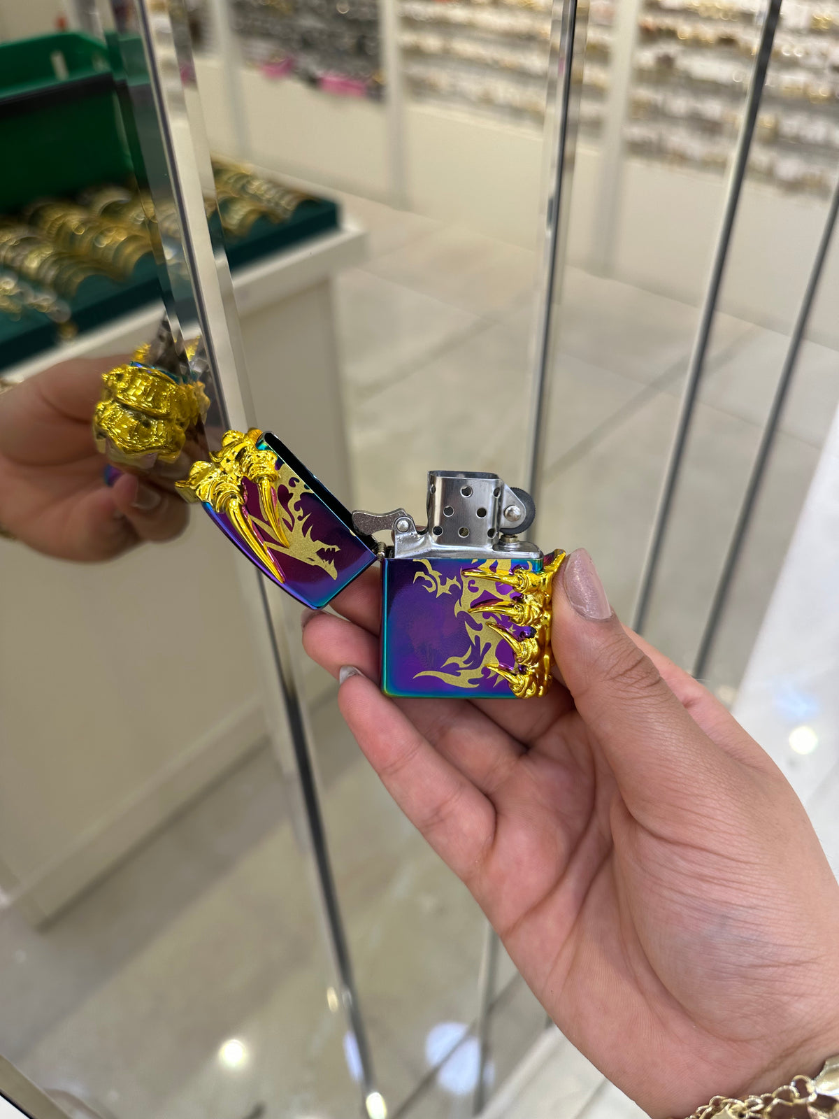 Ejderha Desenli Metal Zippo Modeli Çakmak 6677