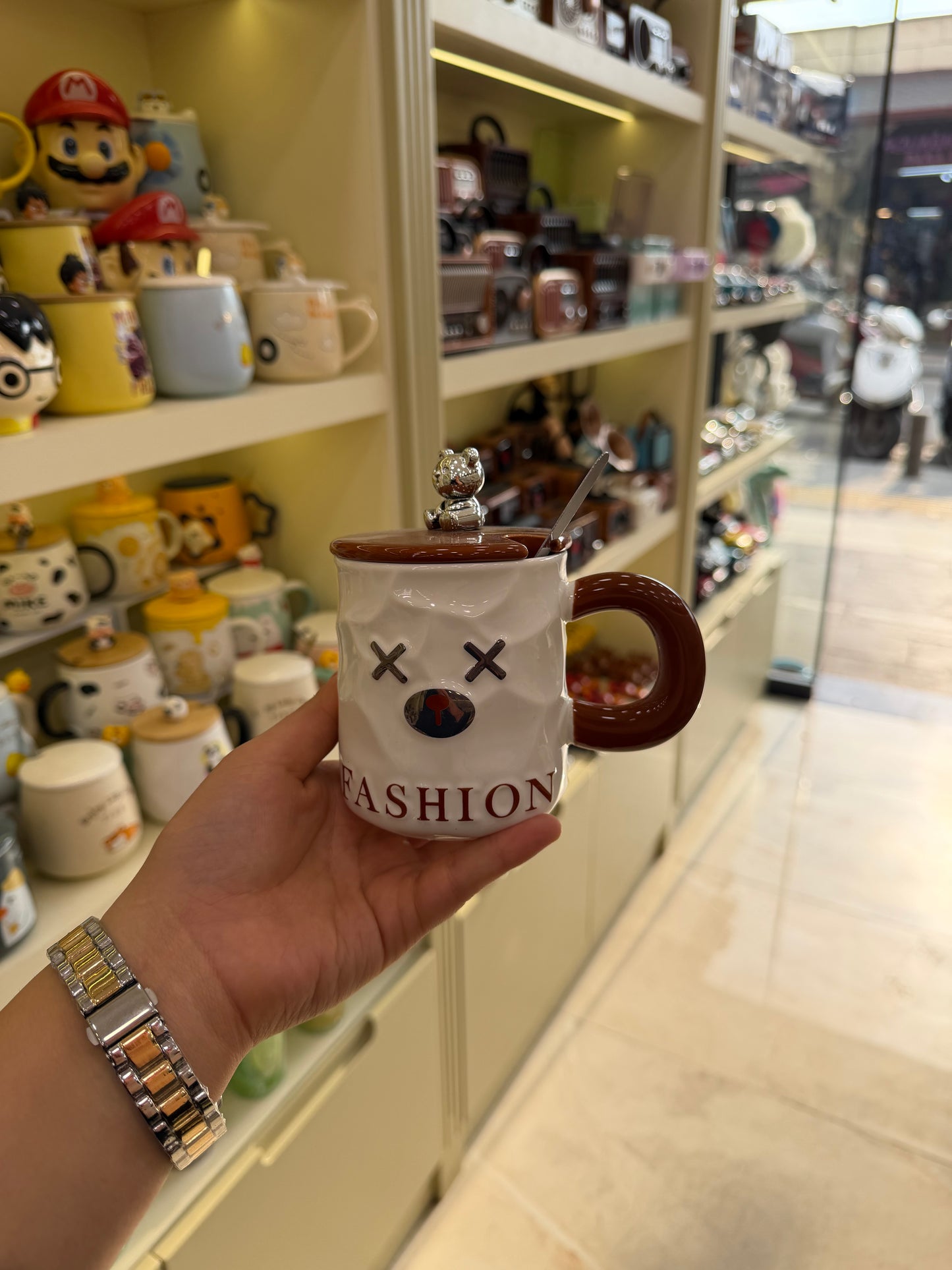 X Fashion Cool Ayı Figürlü Kapaklı Kupa Bardak