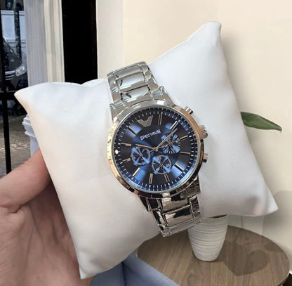 Kişiye Özel Kordonu İsim Yazılır Saat Mavi Gümüş