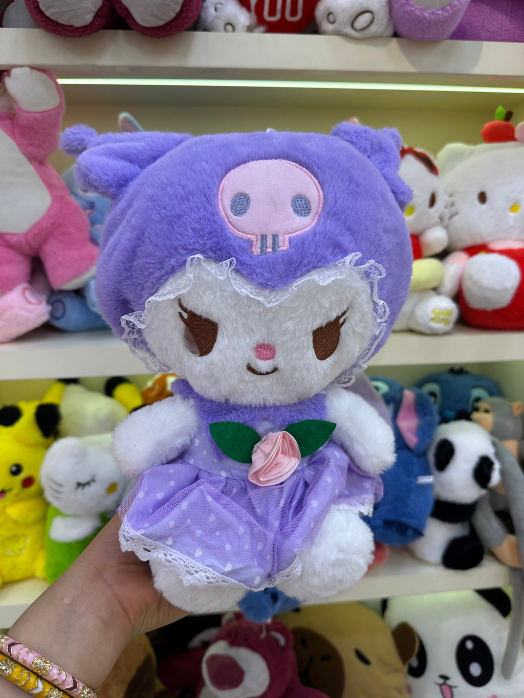 Çiçek kıyafetli kuromi Peluş